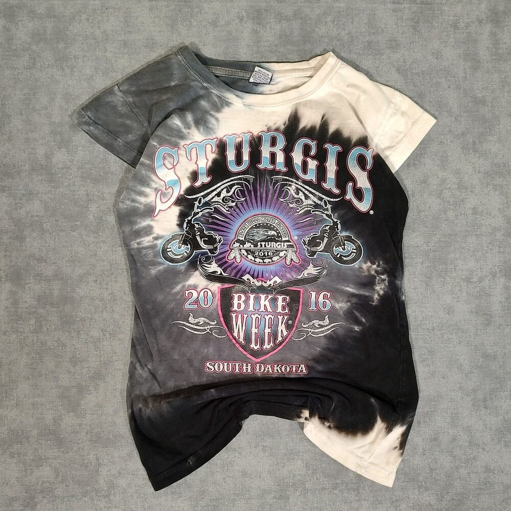 Sturgis 2016 Bike Week Tie Dye Graphic T Shirt Shore Trendz Womens Small